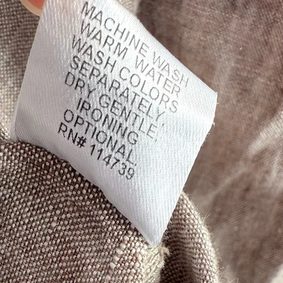 FLAX 100% Linen Oversized V-Neck Tunic Top L Lagenlook Bohemian Long Sleeves - Picture 12 of 14